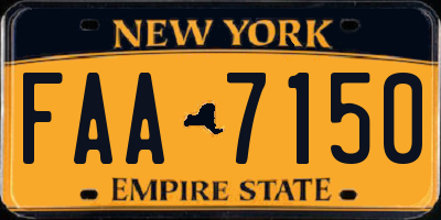 NY license plate FAA7150