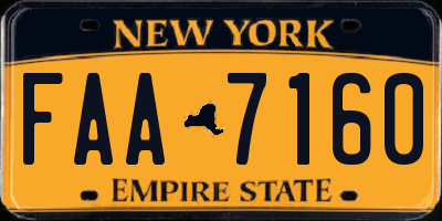 NY license plate FAA7160