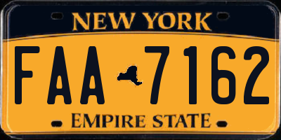 NY license plate FAA7162