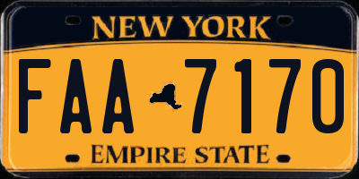 NY license plate FAA7170