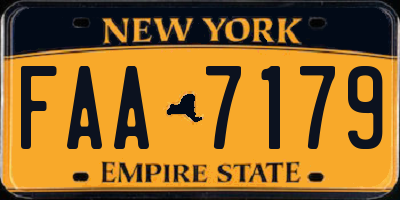 NY license plate FAA7179