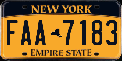 NY license plate FAA7183