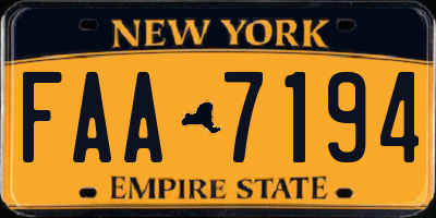 NY license plate FAA7194
