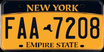 NY license plate FAA7208