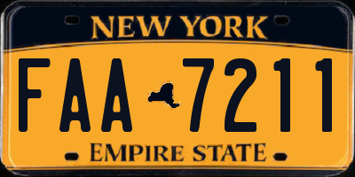 NY license plate FAA7211
