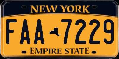 NY license plate FAA7229