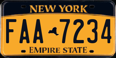 NY license plate FAA7234