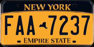 NY license plate FAA7237