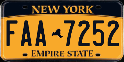 NY license plate FAA7252