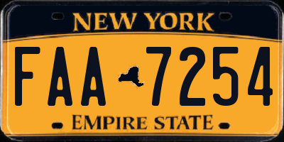NY license plate FAA7254