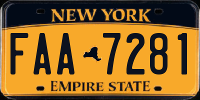 NY license plate FAA7281