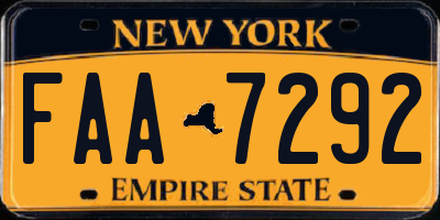 NY license plate FAA7292