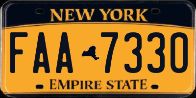 NY license plate FAA7330