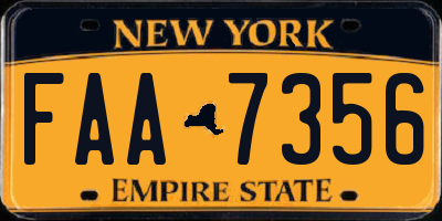 NY license plate FAA7356