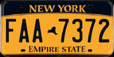NY license plate FAA7372