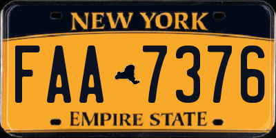 NY license plate FAA7376