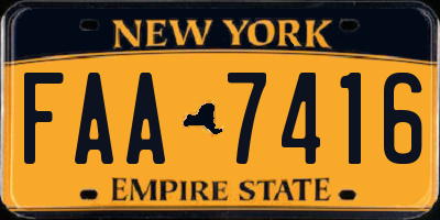 NY license plate FAA7416