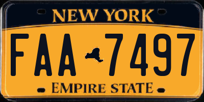 NY license plate FAA7497