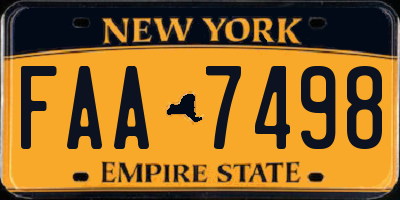 NY license plate FAA7498