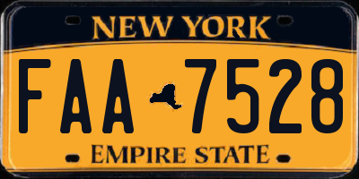 NY license plate FAA7528