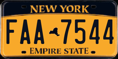 NY license plate FAA7544