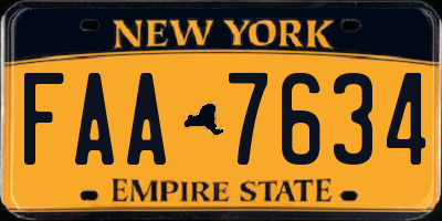 NY license plate FAA7634