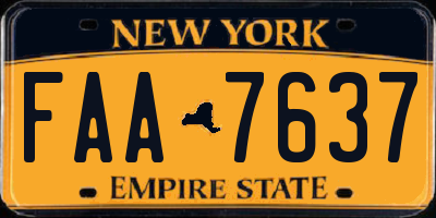 NY license plate FAA7637