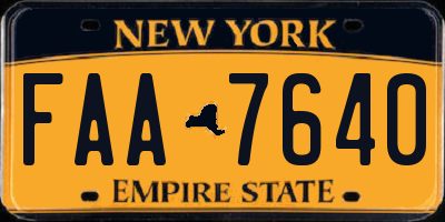 NY license plate FAA7640