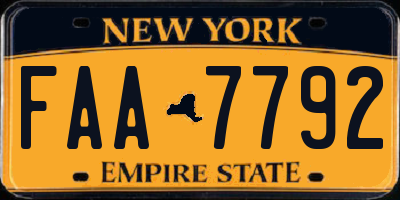 NY license plate FAA7792
