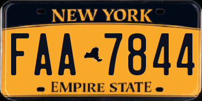 NY license plate FAA7844