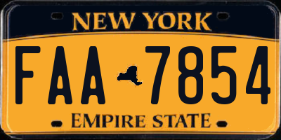 NY license plate FAA7854