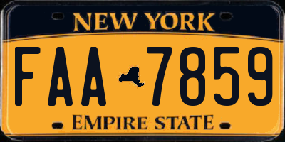 NY license plate FAA7859