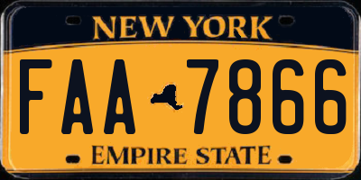 NY license plate FAA7866