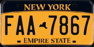NY license plate FAA7867