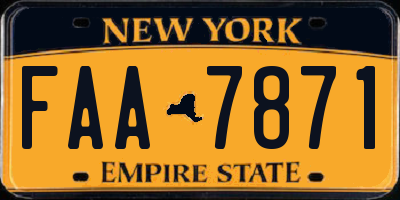 NY license plate FAA7871