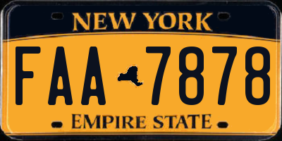 NY license plate FAA7878