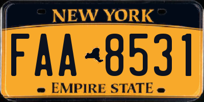NY license plate FAA8531