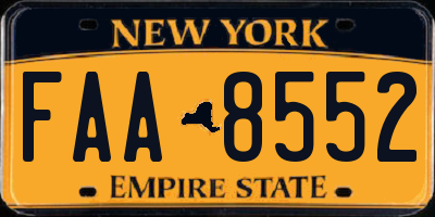 NY license plate FAA8552