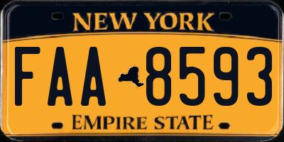 NY license plate FAA8593
