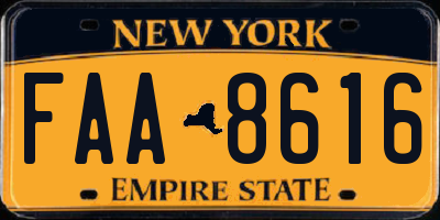 NY license plate FAA8616