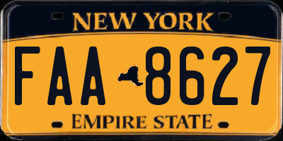 NY license plate FAA8627