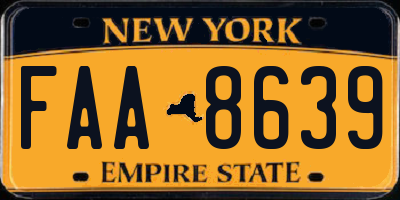 NY license plate FAA8639