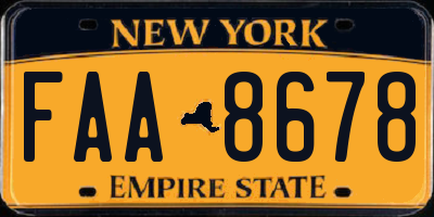 NY license plate FAA8678