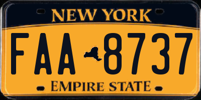 NY license plate FAA8737