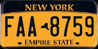 NY license plate FAA8759