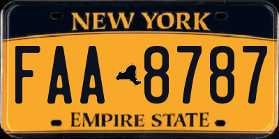 NY license plate FAA8787