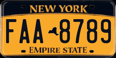 NY license plate FAA8789