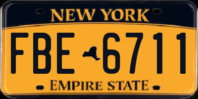 NY license plate FBE6711
