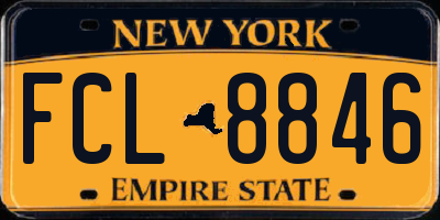 NY license plate FCL8846
