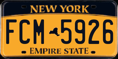 NY license plate FCM5926